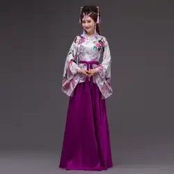 Китайское старинное сказочное платье принцессы цветочный и Павлин леди Hanfu одежда костюм для косплея Классическая Одежда для танцев