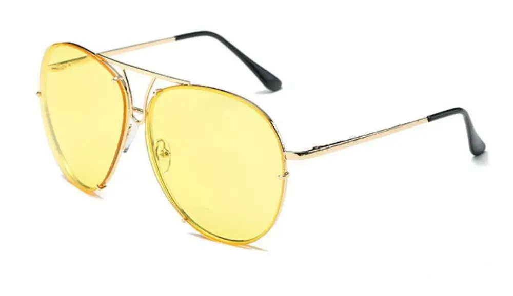 Роскошные винтажные дизайнерские классические брендовые красные солнцезащитные очки для мужчин, солнцезащитные очки для женщин, зеркальные солнцезащитные очки для женщин UV400 - Цвет линз: gold yellow