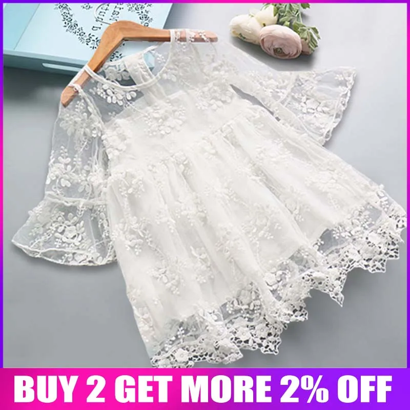 

BibiCola girls dress summer new fashion lace dresses children wedding prom party dress clothing for kids girls princess dress