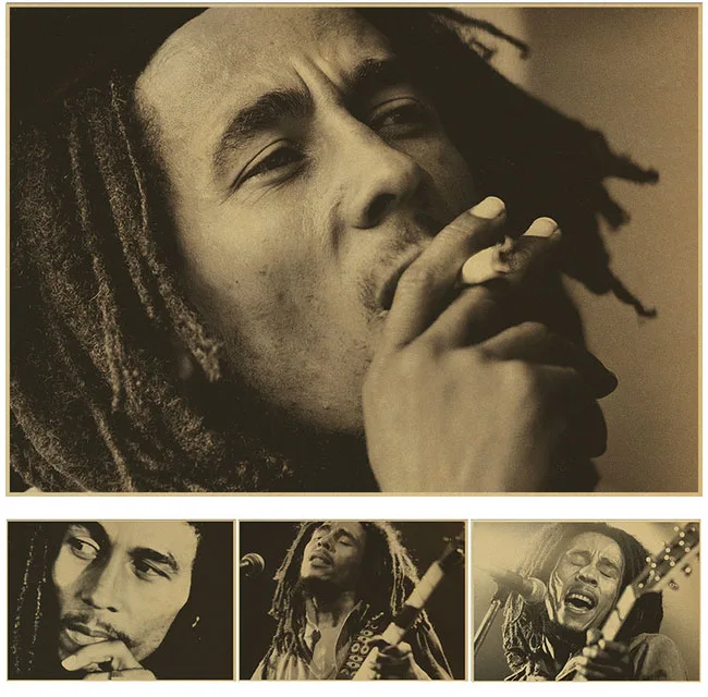 

Bob Marley retro nostalgic old Reggae Rock Kraft poster music painting Vintage Canvas Poster