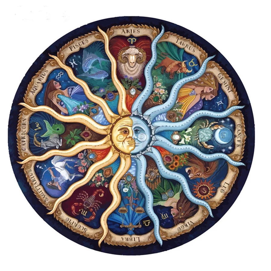 

oneroom 2 zodiac Mandala Diamond Cross Stitch Embroidery Full Square Needlework 5d Diy Diamond Painting Universe Meditation