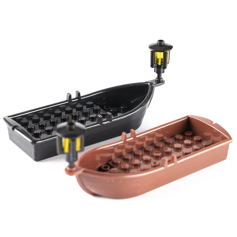 

Pirates Ship Building Blocks Military Soldiers Brown Boat Model Brick Weapon City Figures Accessories Blocks Toys for Children