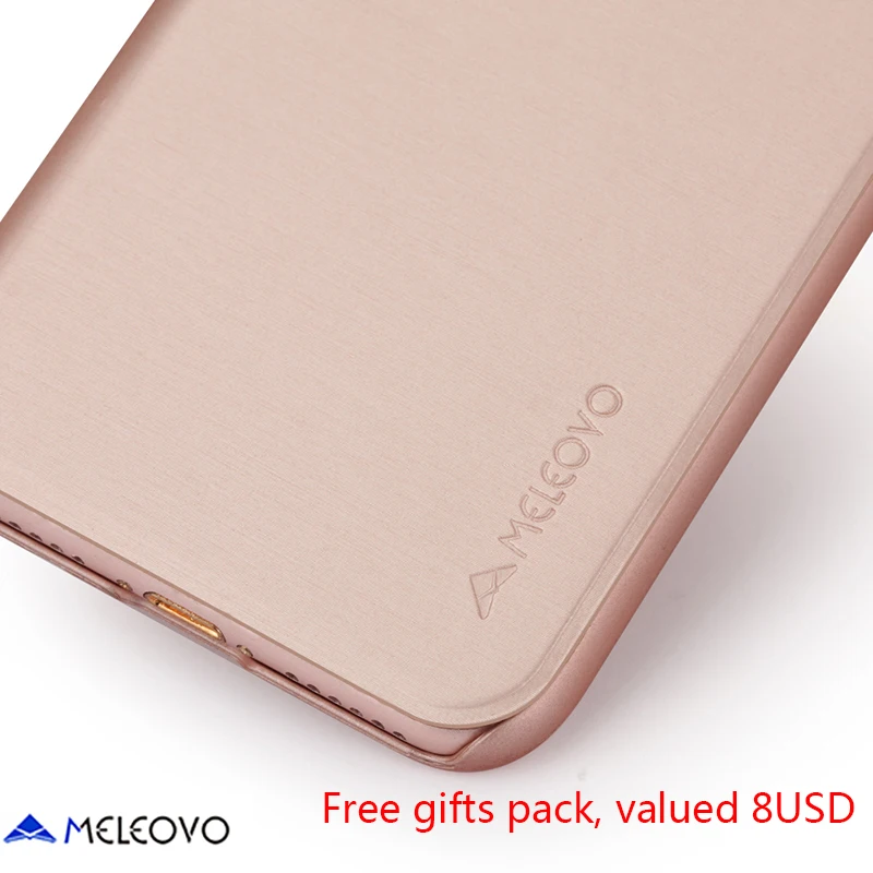 Rose Gold Meleovo Brand Leather Case For iPhone X Luxury Slim Flip