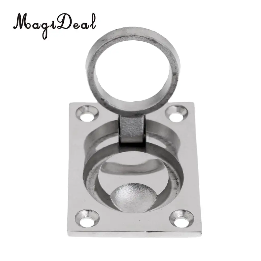 MagiDeal New Durable Stainless Steel Boat Hatch Latch Cabinet Flush Mount Ring Pull Handle 62x43mm Marine Surfing Hardware Acce