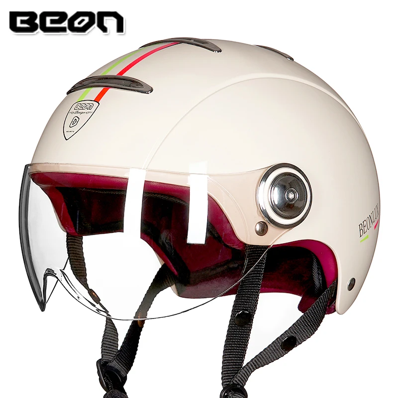 BEON скутер мото rcycle шлем половина лица винтажный шлем мото шлем Casco moto cicleta Capacete шлемы Vespa светильник вес - Цвет: 1