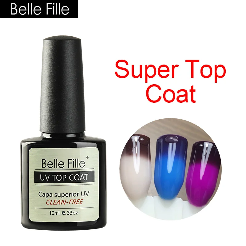 Belle Fille Gel Nail Polish Base Coat + Top Coat 10ml UV LED Matt Coat Gel Bring Shining Super Top Gels