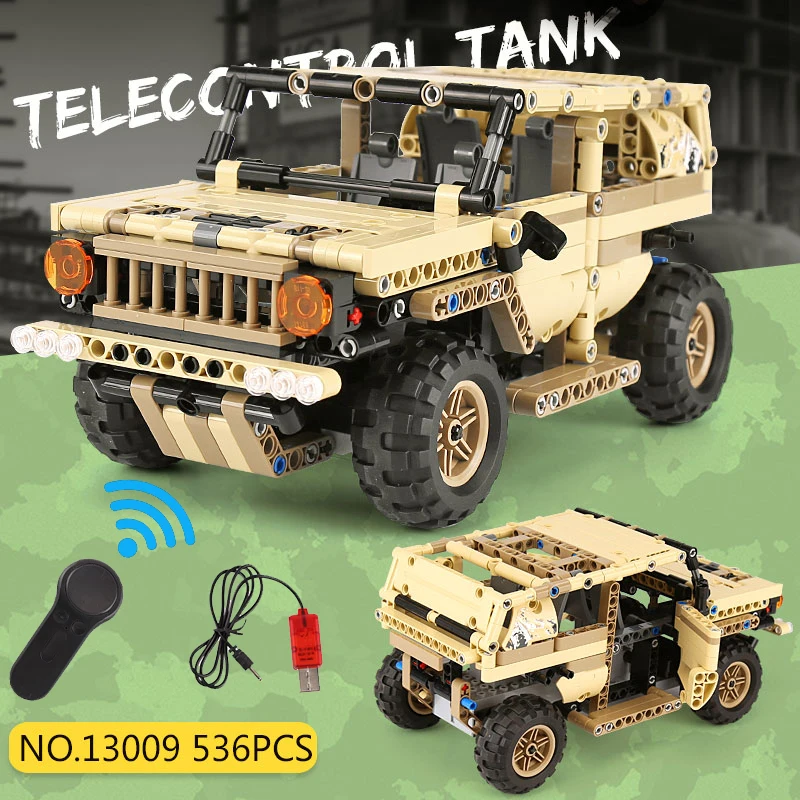 

Legoinglys Military Toys Series Hummer RC Car Set Model Vehicle Building Blocks Bricks Remote Control Car Kid Toy Christmas Gift