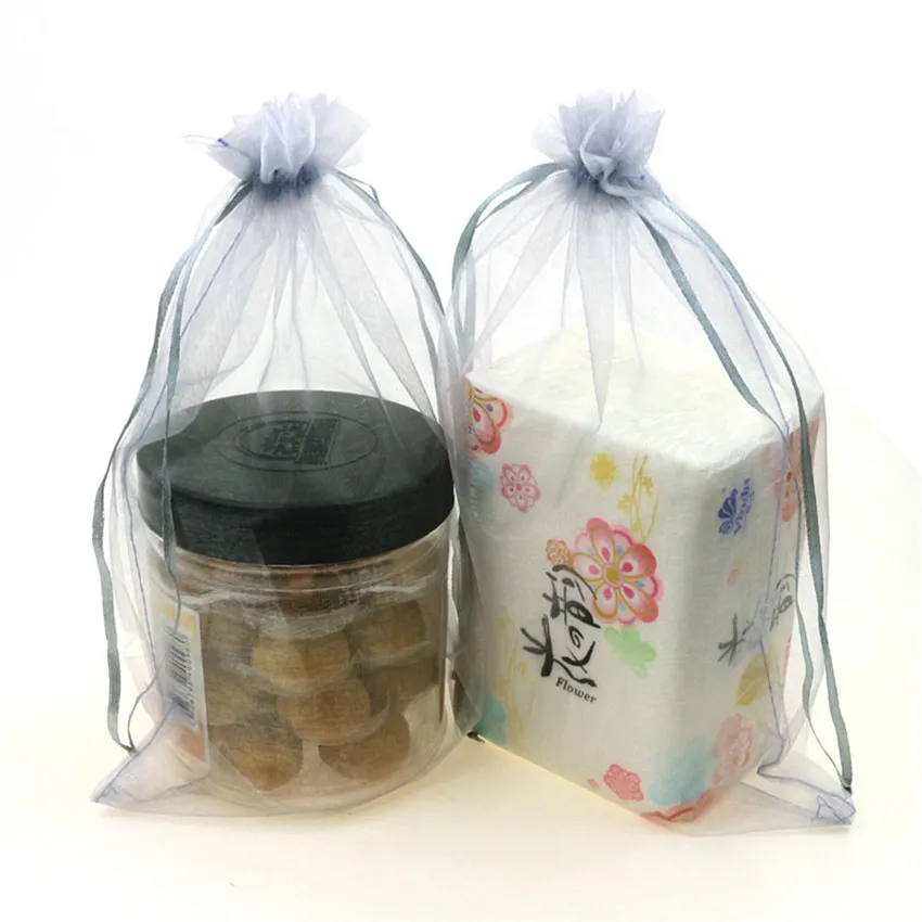 

25Pcs 18 Color 20x30 25x35 30x40 35x50cm Transparent Organza Bags Drawable Gift Bag Jewelry Packing Pouches festival Supplies 8z