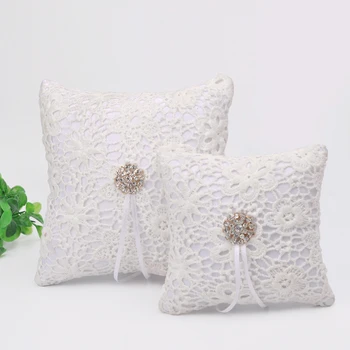 

Wedding Ring Bearer Pillow Ring Pillow for Wedding Decoration Wedding Collection Satin Bridal Cushion with Ribbons Ring Display