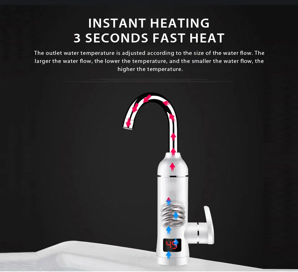 Ecofresh Electric Faucet Instant Water Heater Tap Faucet Heater Cold Heating Faucet Tankless Instantaneous Water Heater