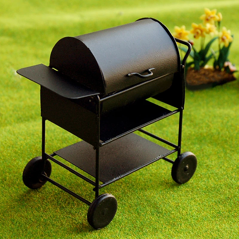 

1:12 Kitchen Mini BBQ Grill Barbecue Oven Dollhouse Miniature Dolls House Garden Decoration Black
