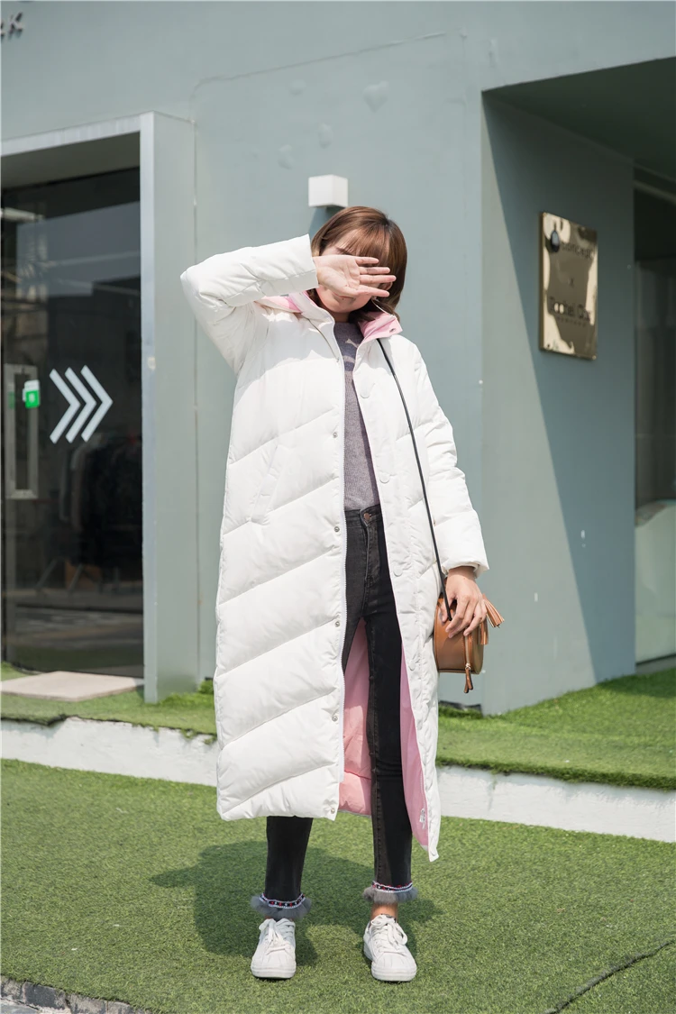 Размер XS-10XL, Женское зимнее длинное пуховое пальто, женский зимний пуховик с капюшоном, Женское пальто любого размера