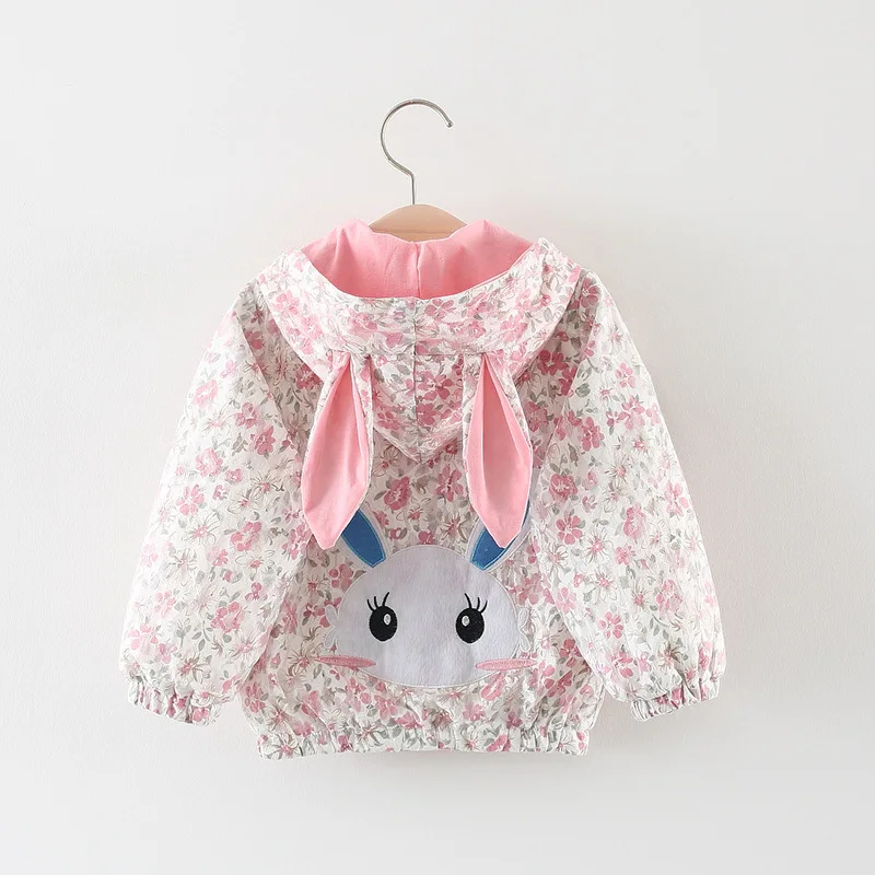 

Baby Gril Clothes 6M-3Y Baby Jacket Spring Brand Floral Rabbit Outerwear Coats For Girl Baby's Clothing Windbreaker Jackets