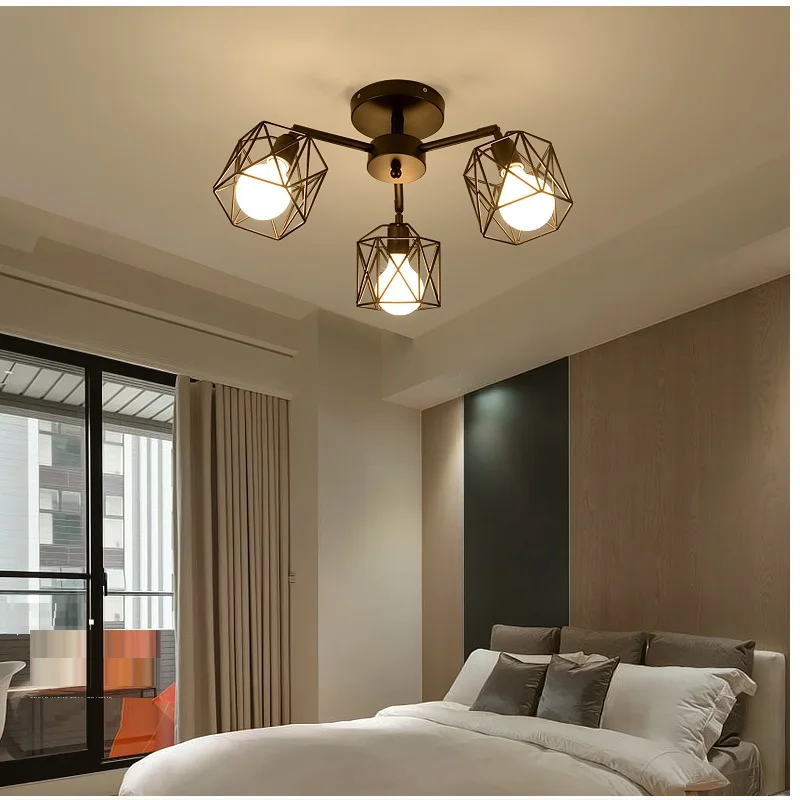 Современная ретро люстра для кухни, спальни, подвесная старинная железная люстра в американском стиле, кованая лампа, современный светодиодный светильник в стиле ретро