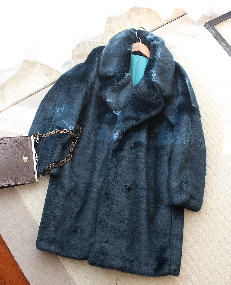 2018 New Style High-end Fashion Women Faux Fur Coat S42