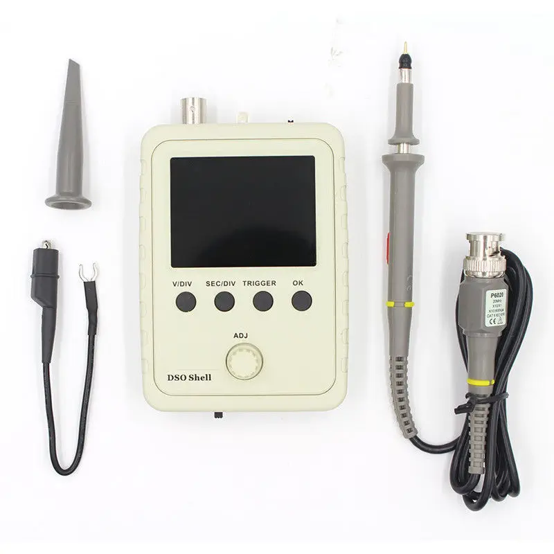 

DSO Shell(DSO150) 2.4" TFT Handheld Pocket-size Digital Oscilloscope Housing Clip Probe 1MSa/s 0-200KHz P6020 BNC Standard Probe