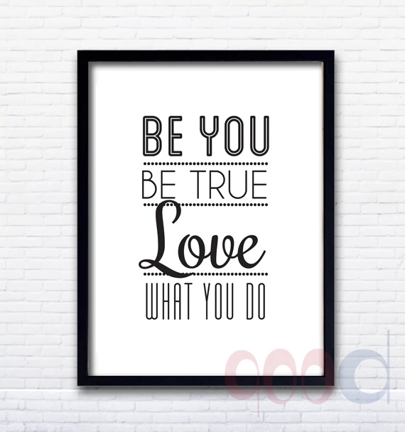 

Inspiration Quote "Be you" Canvas Art Print Poster, Wall Pictures for Home Decoration, Frame not include FA236-2