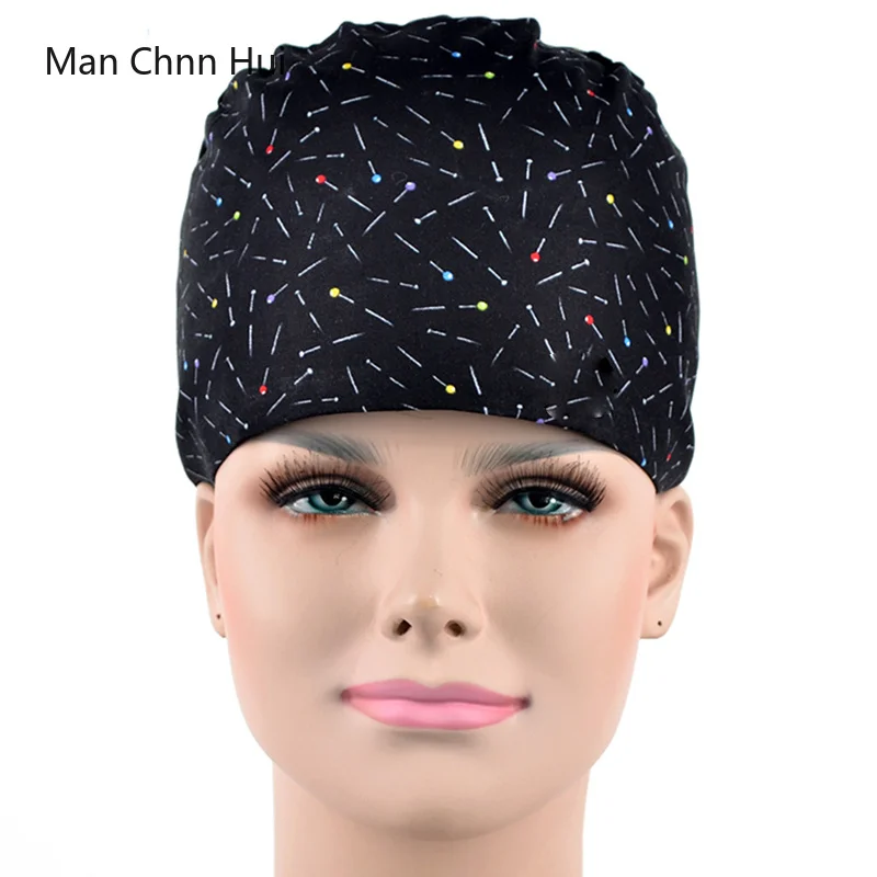 

New arrival print medical cap operating room lab doctor turban surgery caps beauty salon nurse pet doctor's hat