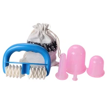 5pcs Silicone Anti Cellulite Cup Vacuum Cupping Massage Cups Body Pain Relief Massage Roller Manual Suction Cups Therapy set