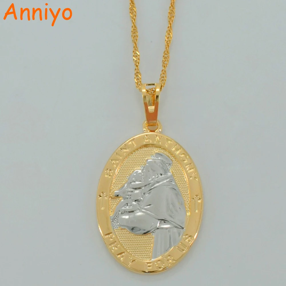 Anniyo SAINT ANTHONY PRAY FOR US Mix Color Pendant