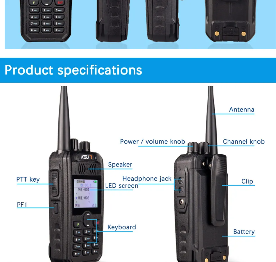 KSUN X-UV5D Walkie Talkie портативный УКВ UHF двухстороннее радиолюбителей двухдиапазонный приемопередатчик Palmare Walkie Talkie двухстороннее Communicator