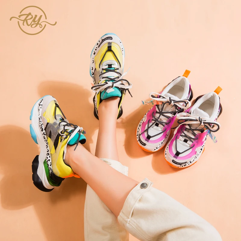 

RY-relaa fashion women's shoes 2019 new colorful wild female Korean version of the platform sports shoes running shoes