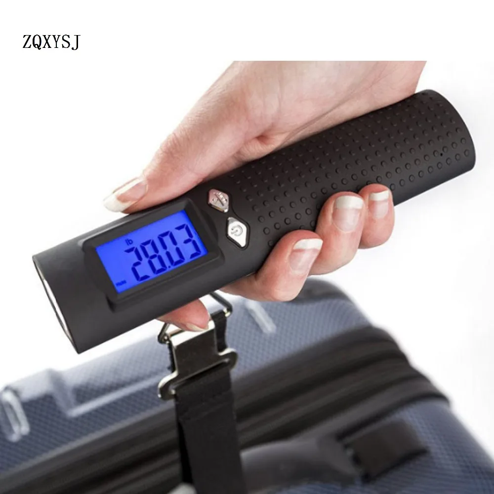 

50KG/10g Digital Luggage Scale Portable LCD Electronic Crane Scale Airport Called Mobile Power Charging Treasure with LED Lights