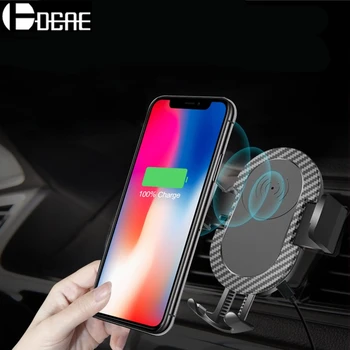 DCAE Wireless Charger Car Phone Holder Qi Wireless Charging Air Vent Mount Car Holder Stand for iPhone X 8 Plus Samsung S9 S8 S7