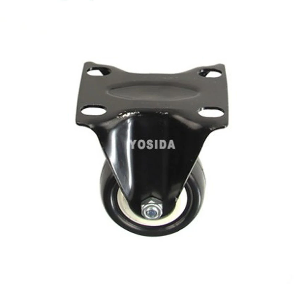 New 2'' Double Bearing Furniture Caster Durable PU Fixed Castors Push