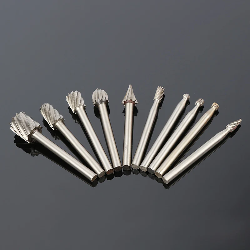 10pcs Rotating Burr Wood Carving File File Bit Wood Rotary File Woodworking Woodworking Milling Cutter Wood Engraving Flower Cut