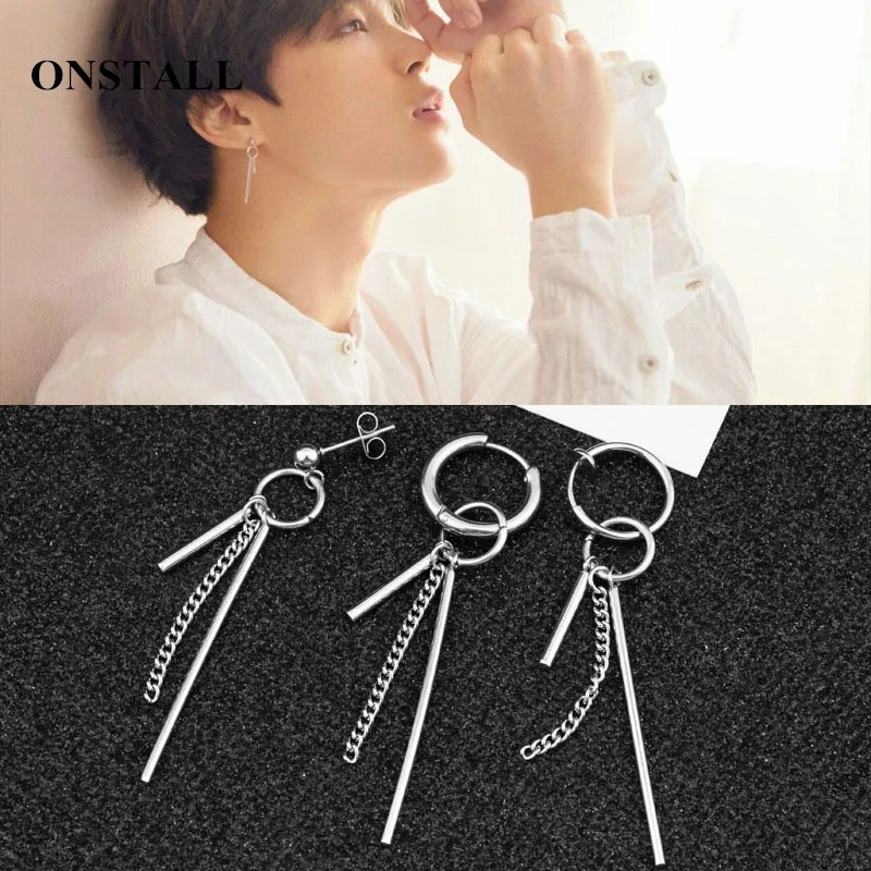 

ONSTALL Hot Fashion Personality Circle Round cross earrings for men Drop Earrings Punk Rock Style Male Men Earrings Jewelry male