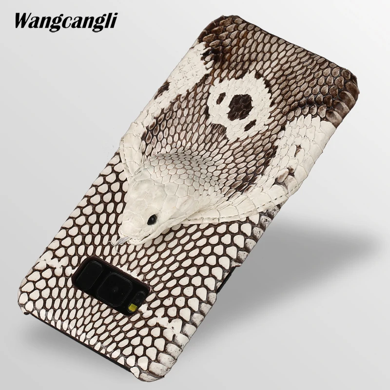 

Brand genuine snake skin phone case For Samsum galaxy S8 case phone back cover protective case leather phone for samsung s9 case