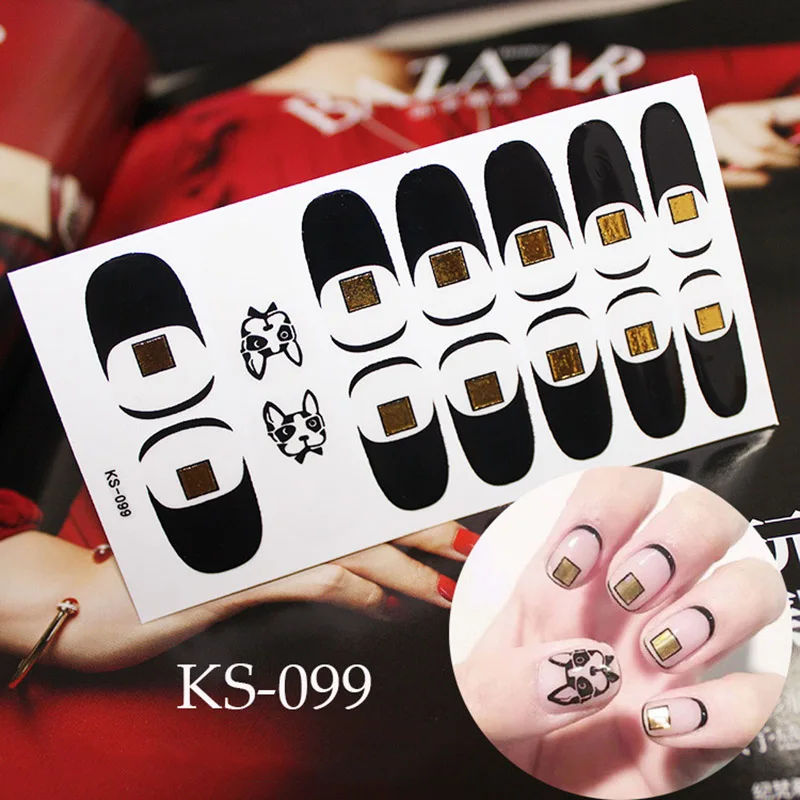 Водонепроницаемые градиентные цветные наклейки для ногтей с наклейками для девочек- MS