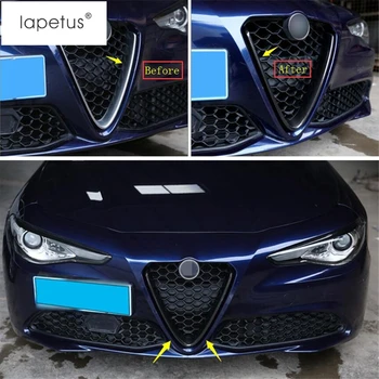 

Lapetus Accessories Fit For Alfa Romeo Giulia 2016 - 2020 Front Head Middle Grille Grill Molding Cover Trim / Carbon Fiber Style