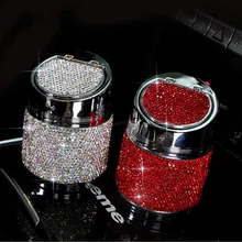 Роскошная автомобильная пепельница с алмазным мерцанием, держатель, чашка для хранения сигарет, пепельница для Лада, Ауди, Фольксваген, BMW, Тойота, Тесла, Лексус, KIA