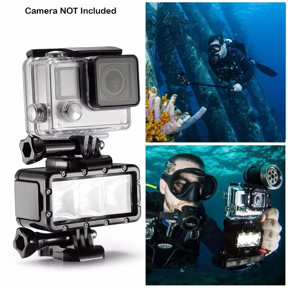 

flashLight lamp Underwater Diving Waterproof LED flash light For GoPro hereo SJCAM SJ4000 yi action camera