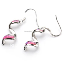 Trendy Pink Kunzite opal Silver Plated Promotion Recommend Hot Time limited discount Free shipping Drop Fashion Earrings E4003