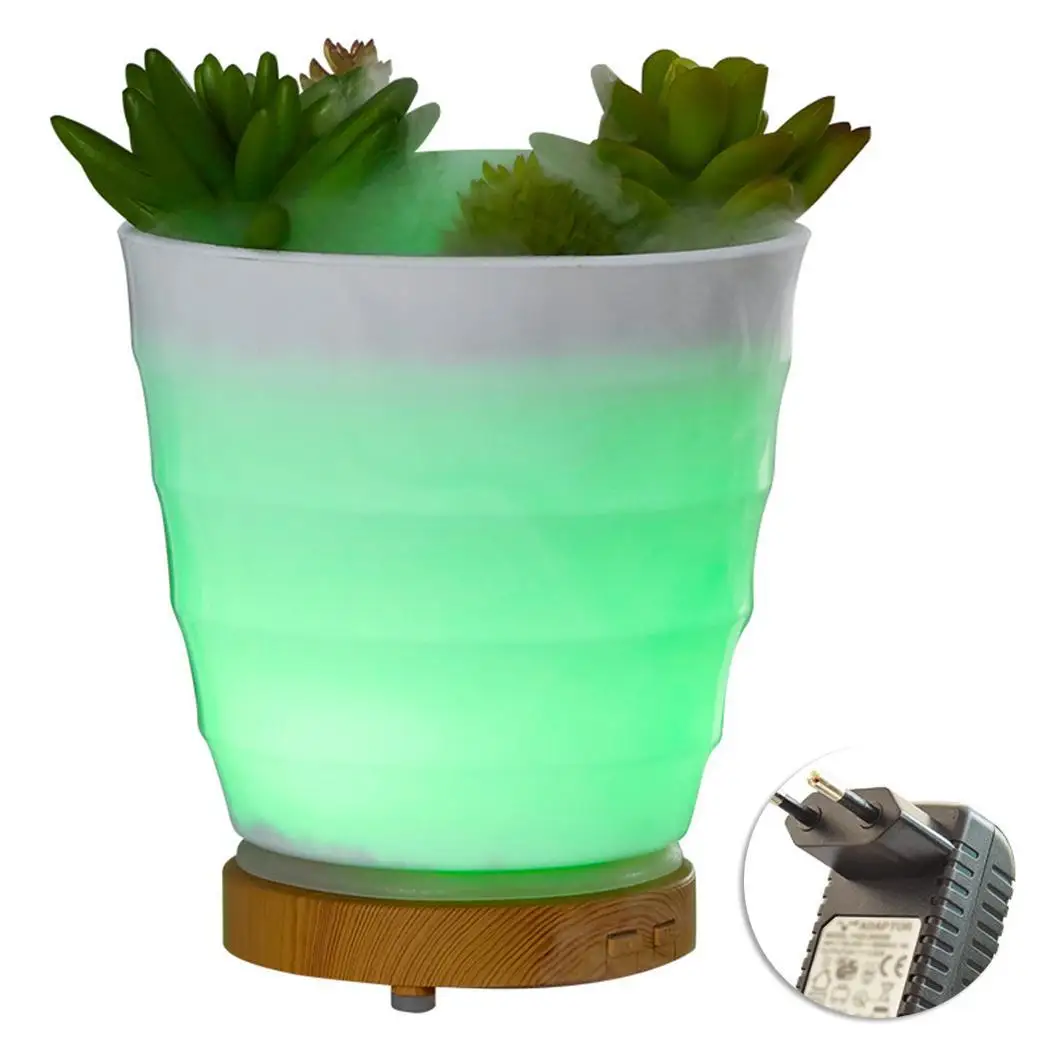 

100ml Ultrasonic Air Humidifier Aroma Essential Oil Diffuser Potted Plant Humidifier Mist Fogger Maker Colorful Night Light