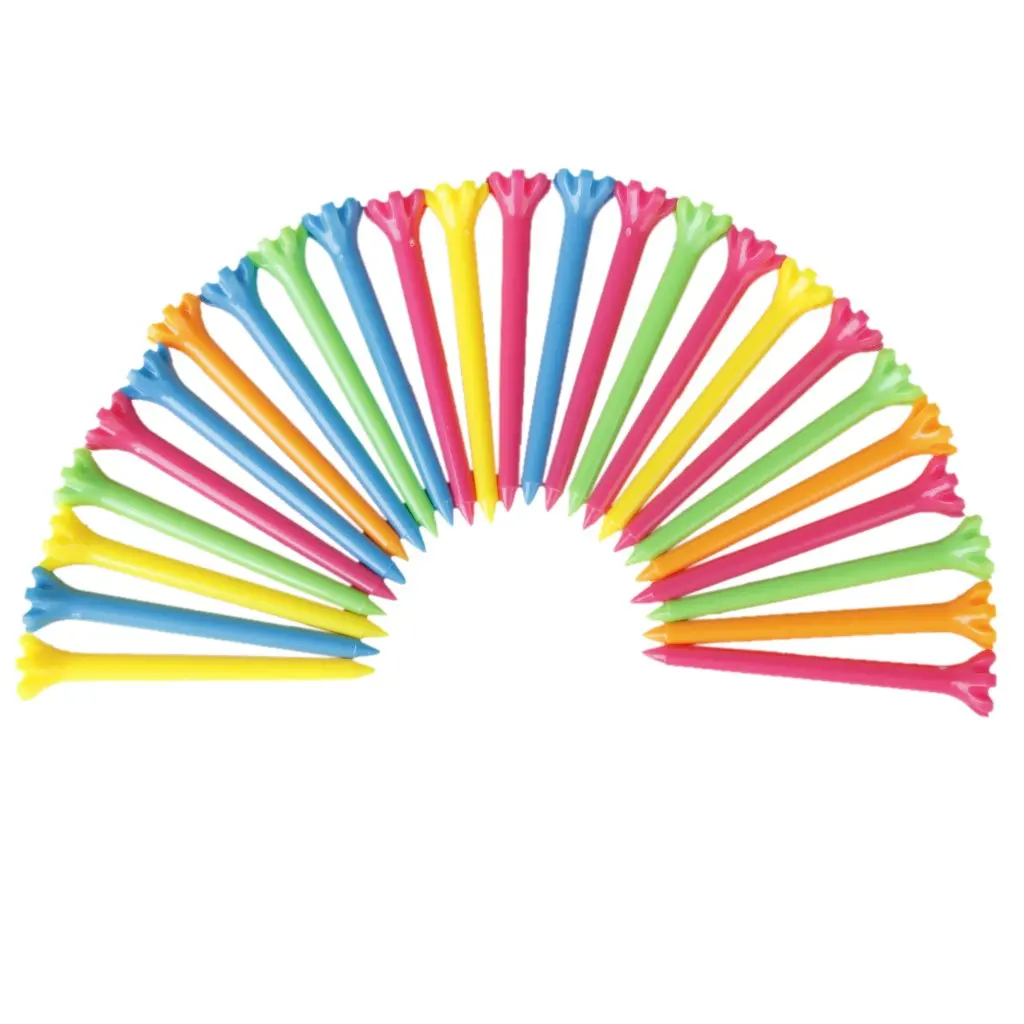 

25 pieces 67 mm Plastic Color Mixed Golf Tees Golfer Help Tool