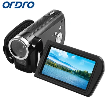 Ordro-cámara fotográfica profesional con pantalla de rotación de HDV-Z3 de 3,0 pulgadas, cámara Digital Reflex, 1080P, Full HD, grabadora de vídeo de 24MP, CMOS