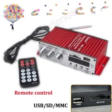 Автомобильный аудио стерео Мощность усилитель USB FM SD DVD MP3 плеер 12 V 2ch усилитель выходной мощности 20WX2 RMS