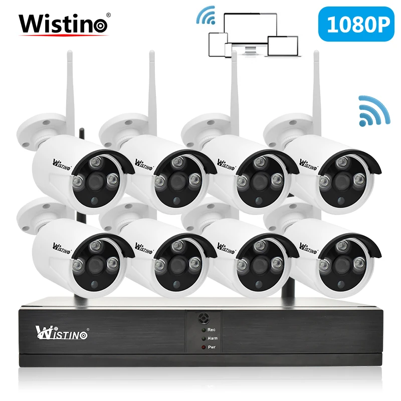 

Wistino 8CH 1080P CCTV Security System Wifi IP Camera Outdoor NVR Kits Waterproof IP66 Wireless Video Monitor Surveillance P2P