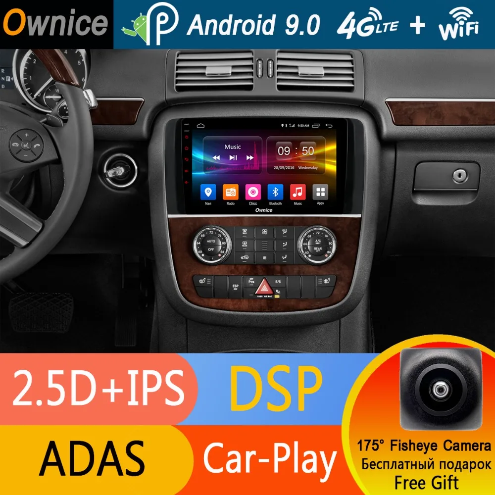 Excellent Octa Core 9" IPS 1 Din Android 9.0 Car Player GPS Radio for Mercedes Benz R Class W251 R280 R300 R320 R350 2006-2012 DSP CarPlay 1