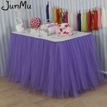 

Lavender 100cm x 80cm Tulle Tutu Table Skirt Custom Wonderland Table Skirting Wedding Birthday Baby Shower Party Decoration