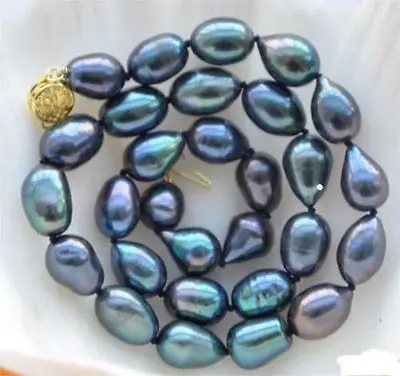 

HOT## Wholesale > 18"12-13mm natural tahitian peaock black red pearl necklace