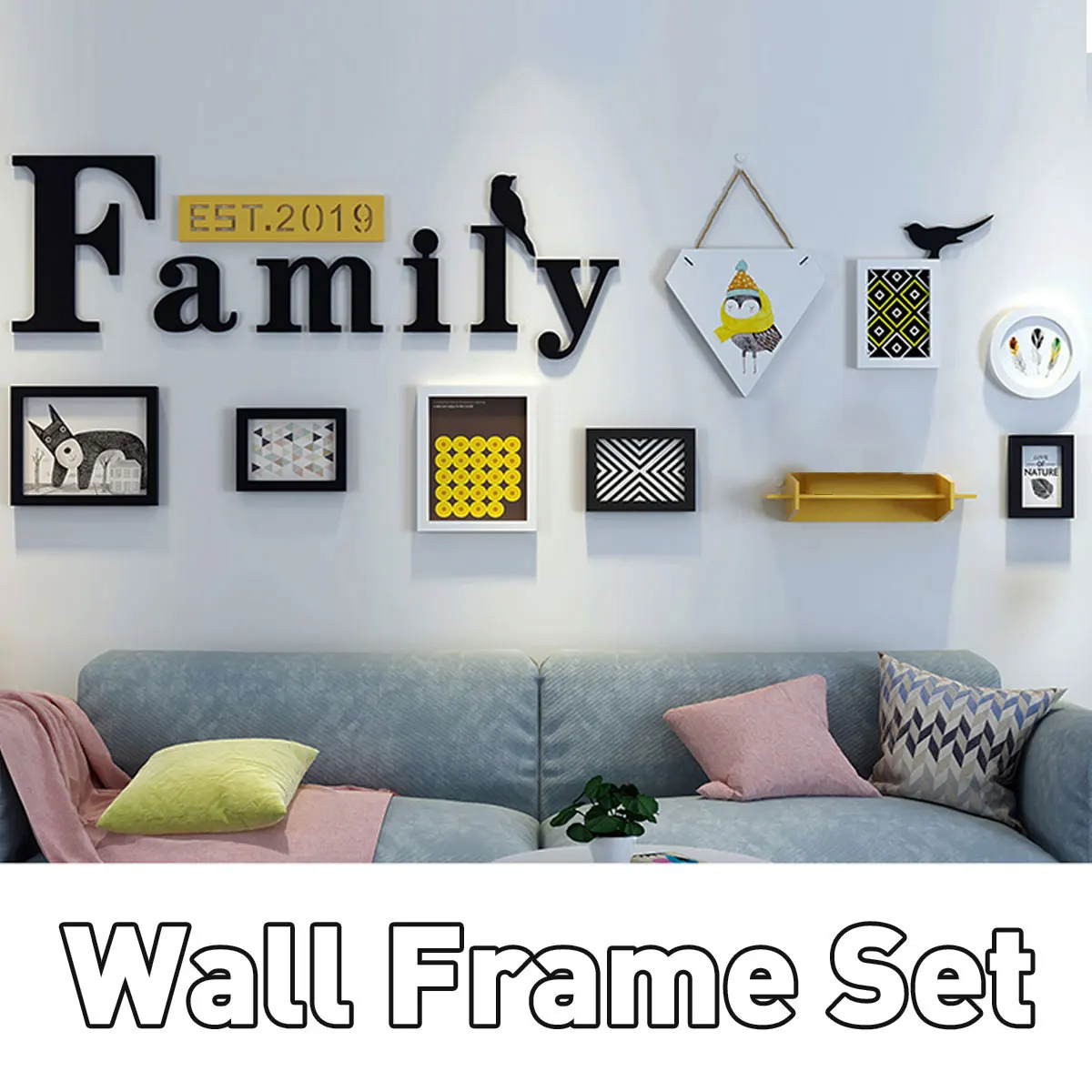 

18Pcs/set Family Picture Display Wall Hanging Photo Frame Set Art Home Decor Bedroom Living Room Hallway Wall Decoration