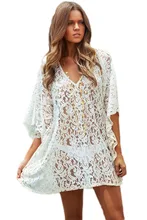 Verano mujeres de gran tamaño de punto suéter Batwing de manga larga Tops blusa smock general pulóver suelto Outwear Vestido de playa(China)