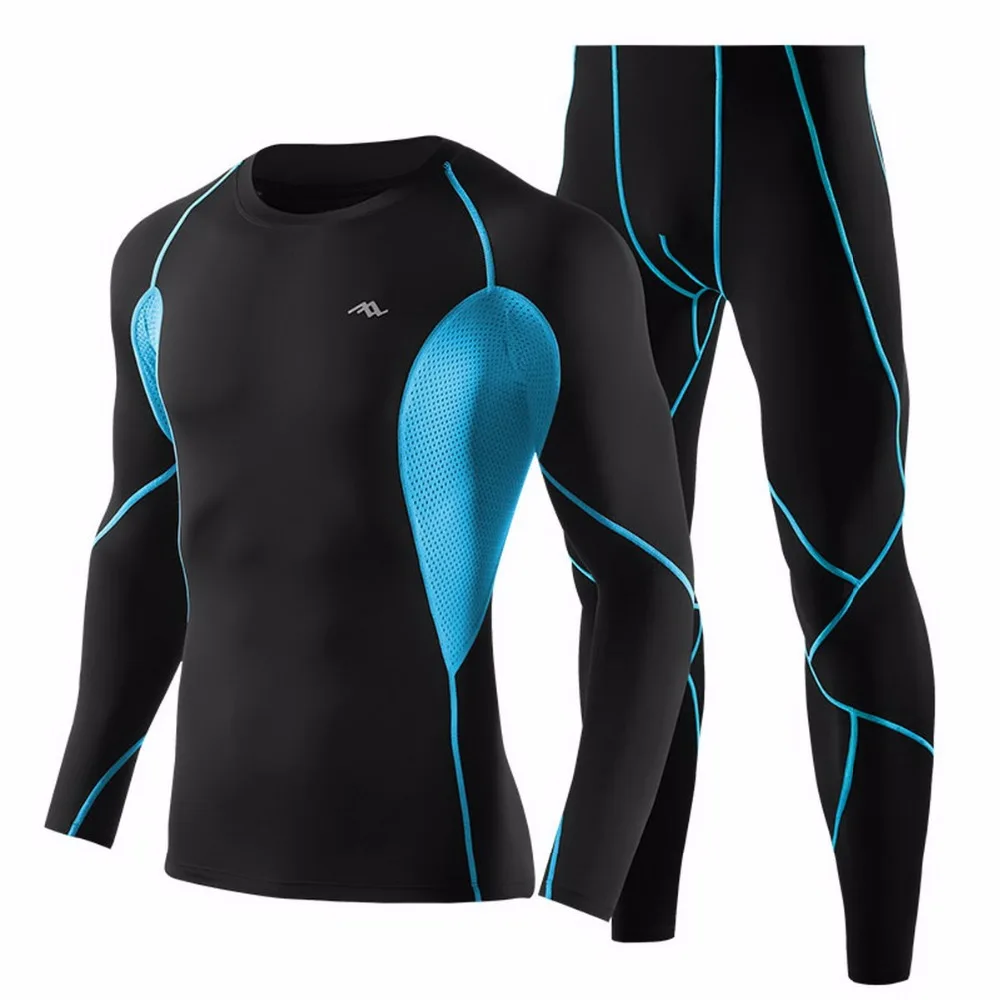 

Men's Gym Running Fitness sportswear2pieces/sets Compression Sports Suits Basketball Tights Clothes Fitness Jogging Sportswear
