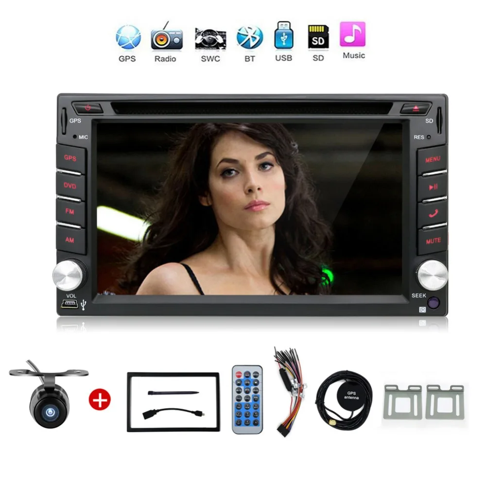 

2 din car dvd player GPS USB universal car radio audio auto car parking sensor stereo in dash Bluetooth Free map+Camera