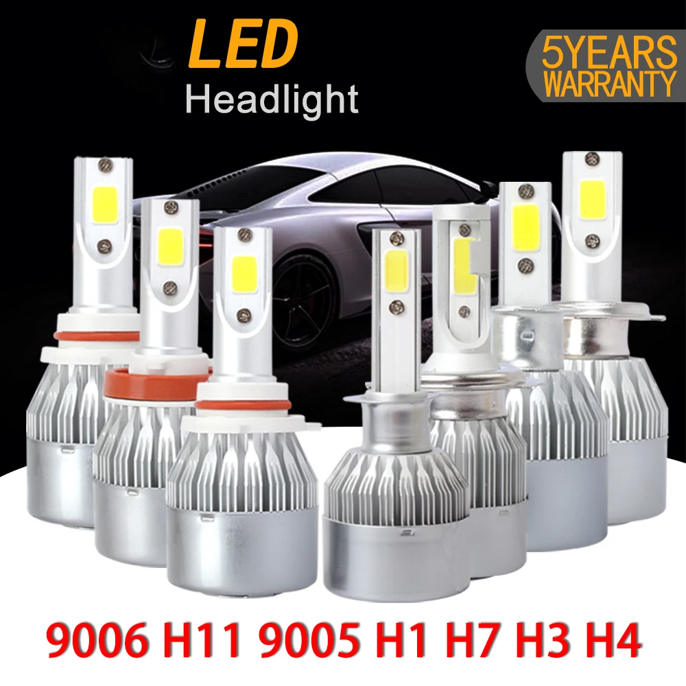 DIC C6 LED Light Bulbs in car Headlights COB 100W 20000lm High low beam